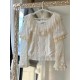 Miss Point Point Garden Short Sleeve Blouse with Extension Sleeves(Reservation/2 Colours/Full Payment Without Shipping)
